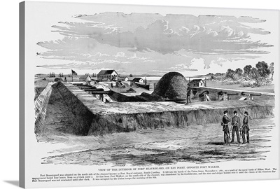 Union soldiers in Fort Beauregard, a former Confederate fort at Hilton Head, SC