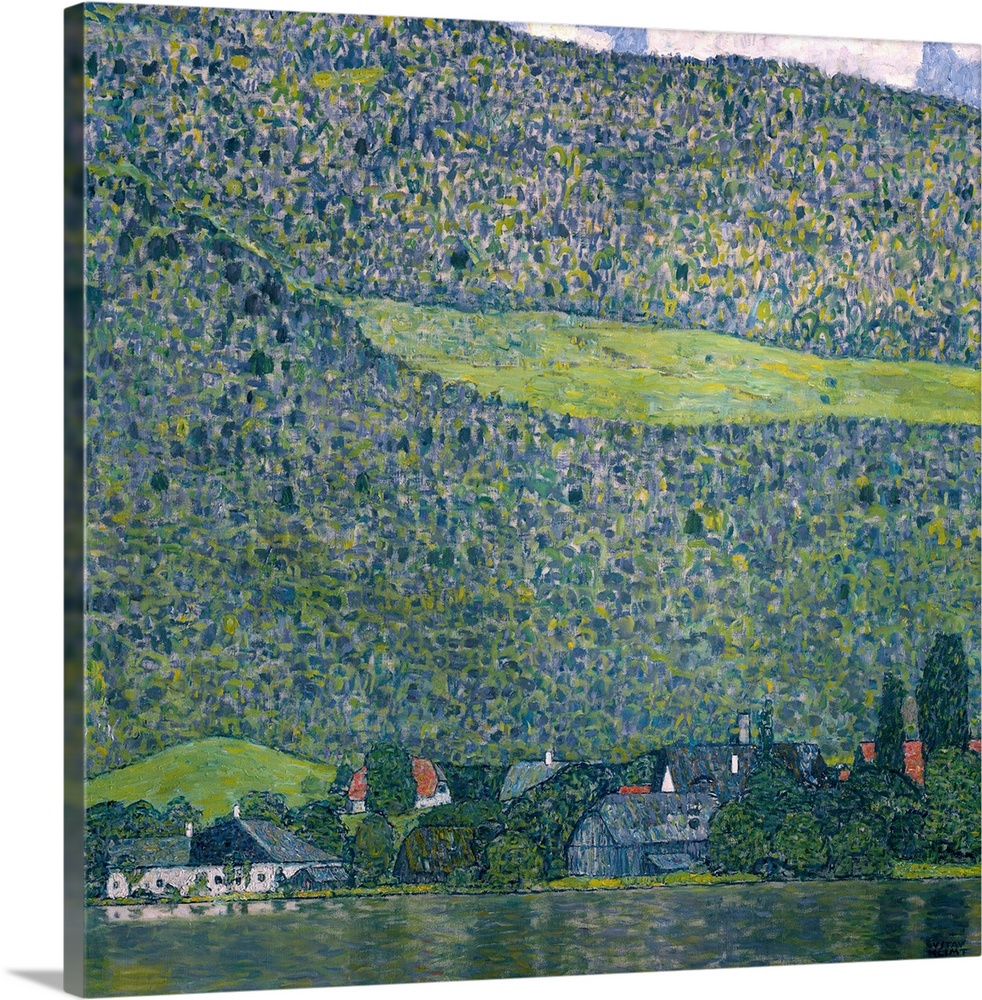 Unterach on Lake Attersee, Austria. Oil on canvas (1915) 110 x 110 cm by Gustav Klimt (1862-1918) Rupertinum, Salzburg, Au...