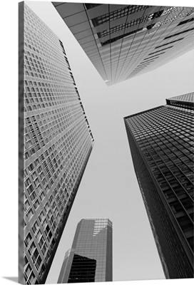Upward View of Office Buildings in Lower Manhattan's Financial District, New York City