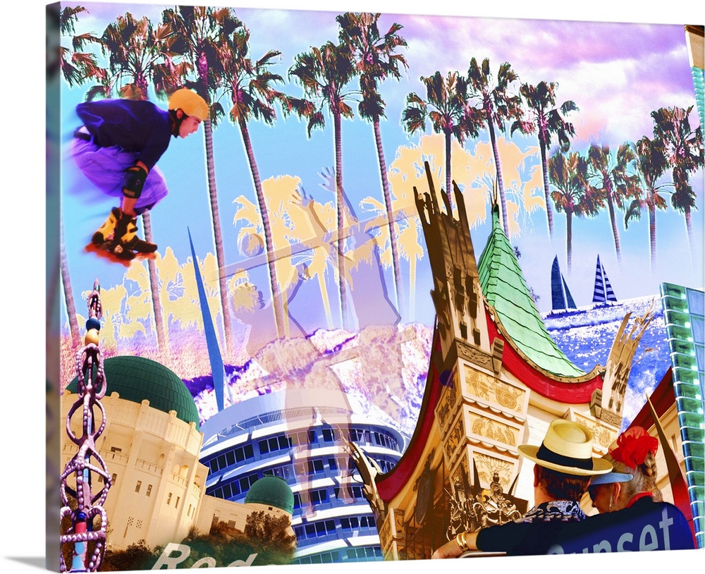 USA, California, Los Angeles, sites and activities (Digital Composite)