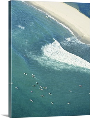USA, California, Malibu, aerial view of Surfriders Beach
