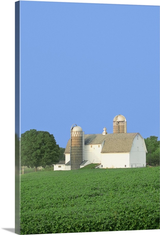 USA, Illinois, Building in a farm Wall Art, Canvas Prints, Framed