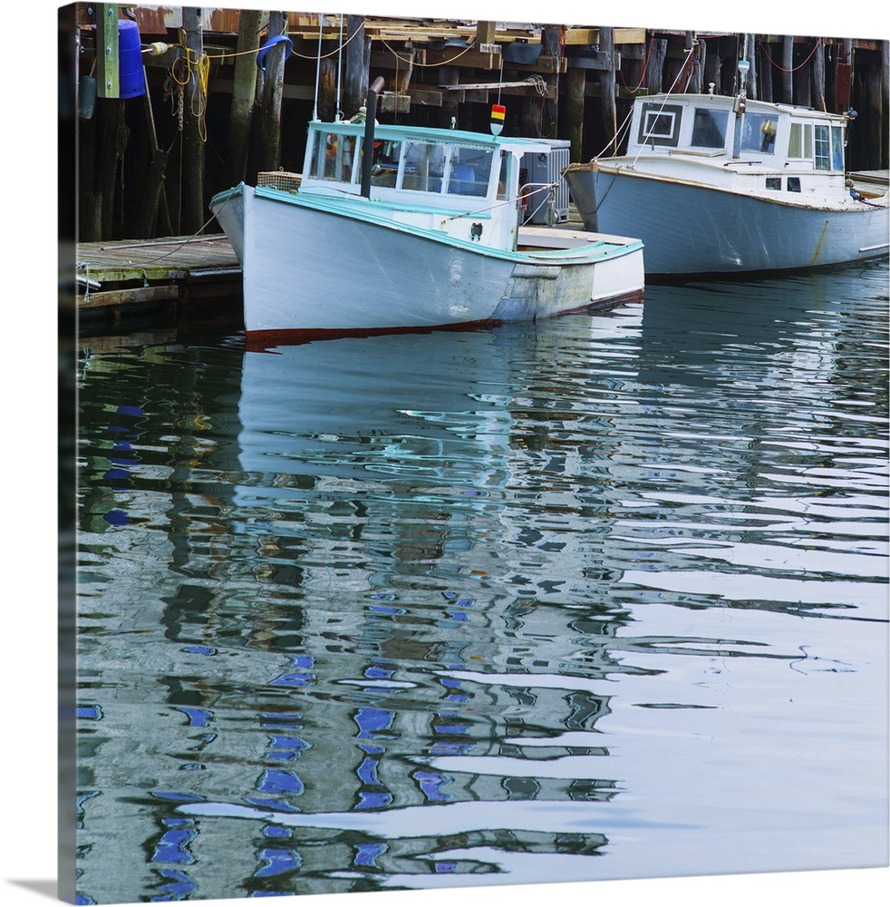 USA, Maine, Portland, Fishing boats in harbor