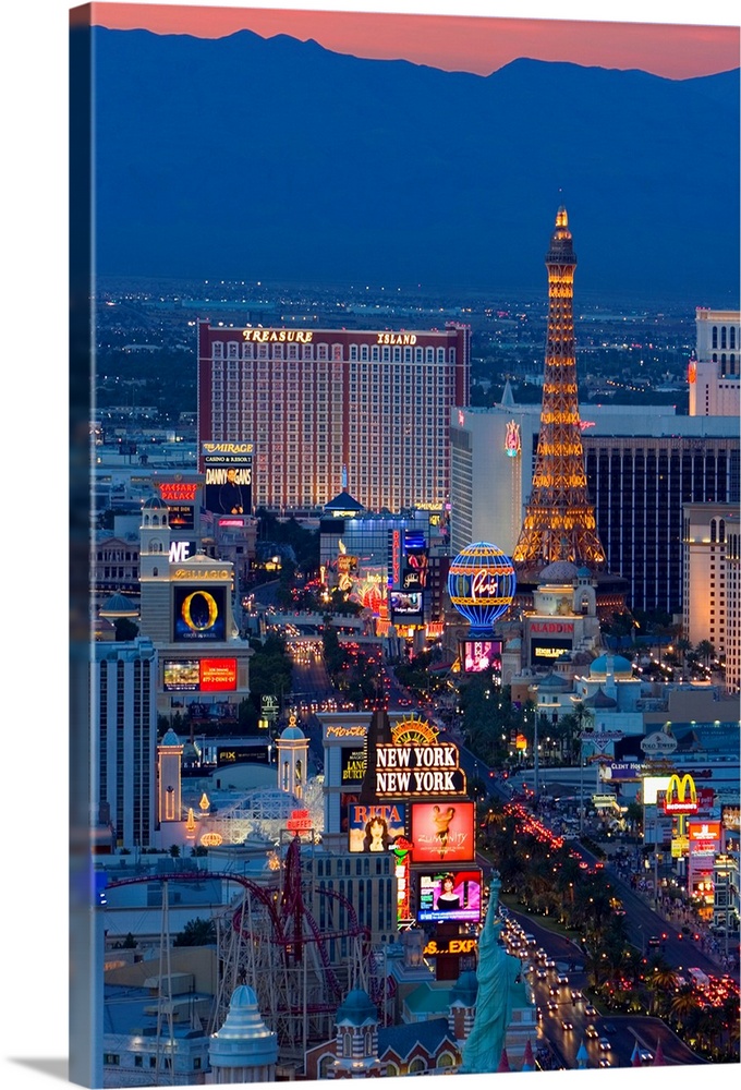 The Strip iCanvasART 3 Piece Hotels in a City Lit up at Night USA #2 Canvas Print by Panoramic Images Las Vegas Nevada 48 x 16/1.5 Deep