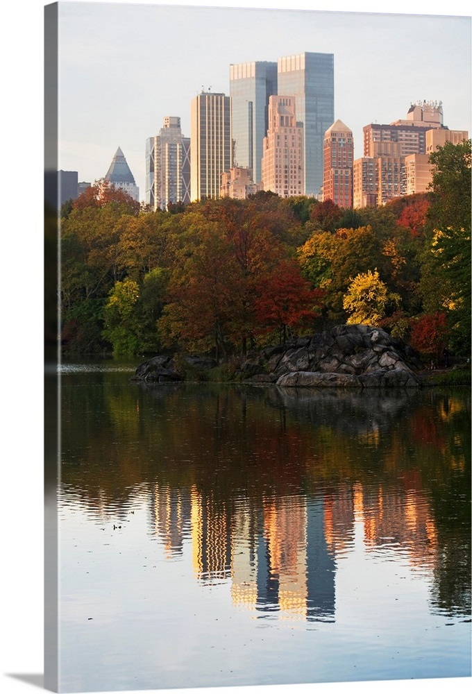 USA, New York City, Manhattan skyline from Central Park Wall Art