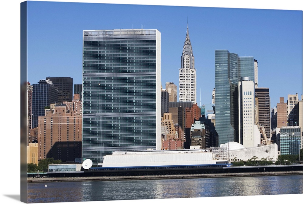 USA, New York City, Skyline against blue sky