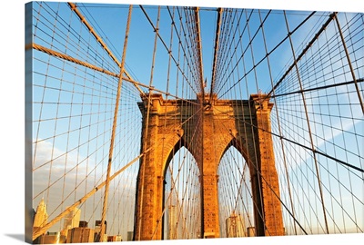USA, New York State, New York City, Span of Brooklyn Bridge