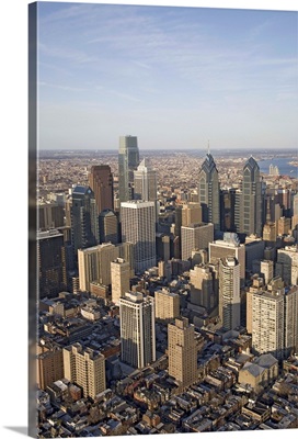 USA, Pennsylvania, Philadelphia, aerial view of downtown