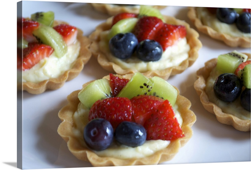 Vanilla pastry cream and fresh fruit tartlets.