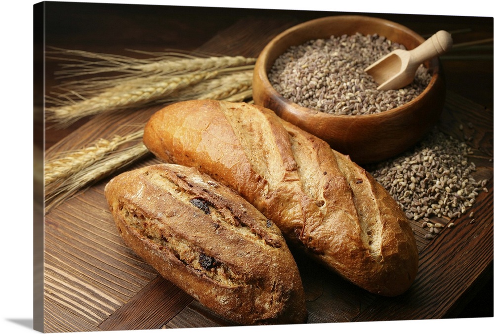 Various breads and grains