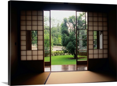 View of a Garden From Inside a Room