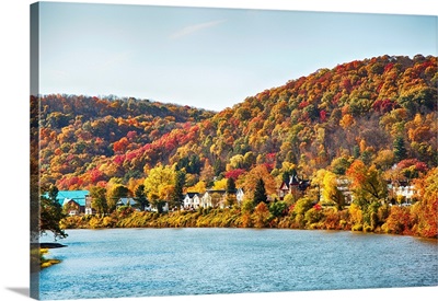 View Of Beautiful Autumn Landscape Of Warren, Pennsylvania