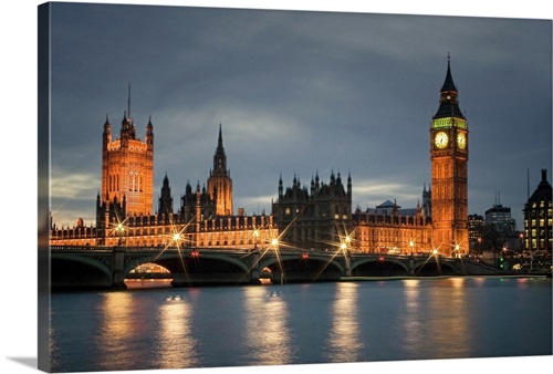 View of Big Ben in London at night, England | Great Big Canvas