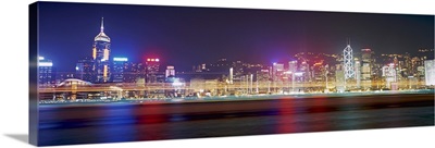 View of Hong Kong harbour by night