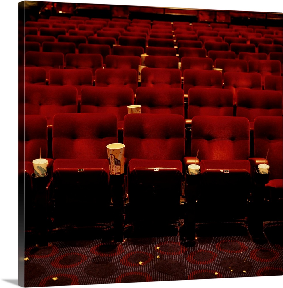 View of rows of empty cinema seats