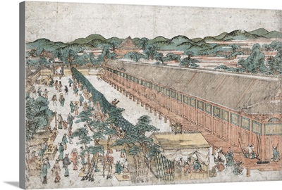 View Of Sanjusangendo In Kyoto By Toyoharu Utagawa