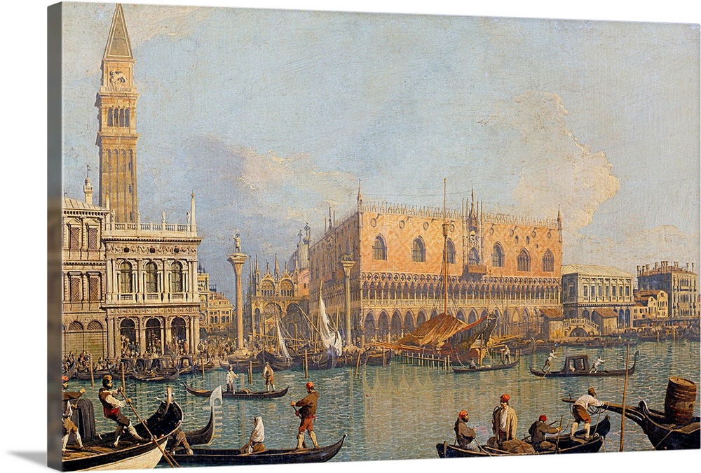 Canaletto (Italian, 1697-1768), View of the Ducal Palace in Venice, before 1755, oil on canvas, 51 x 83 cm (20.1 x 32.7 in...