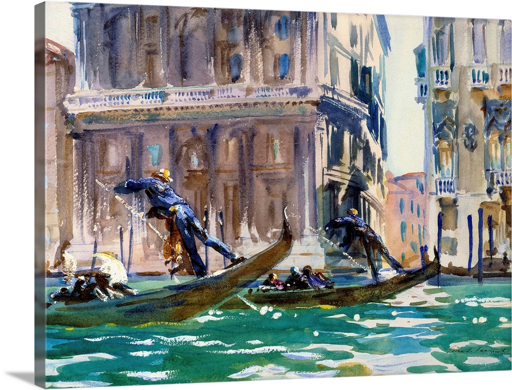 View of the Grand Canal in Venice (aslo called On the Canal). Watercolor by John Singer Sargent (1856-1925) (American Scho...