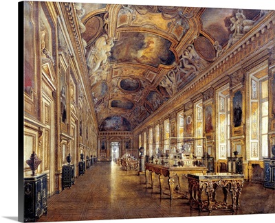 View of the Grand Galerie of Apollon in the Louvre Museum by Victor Duval