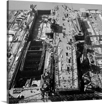 View of USS Forrestal Receiving Finishing Touches