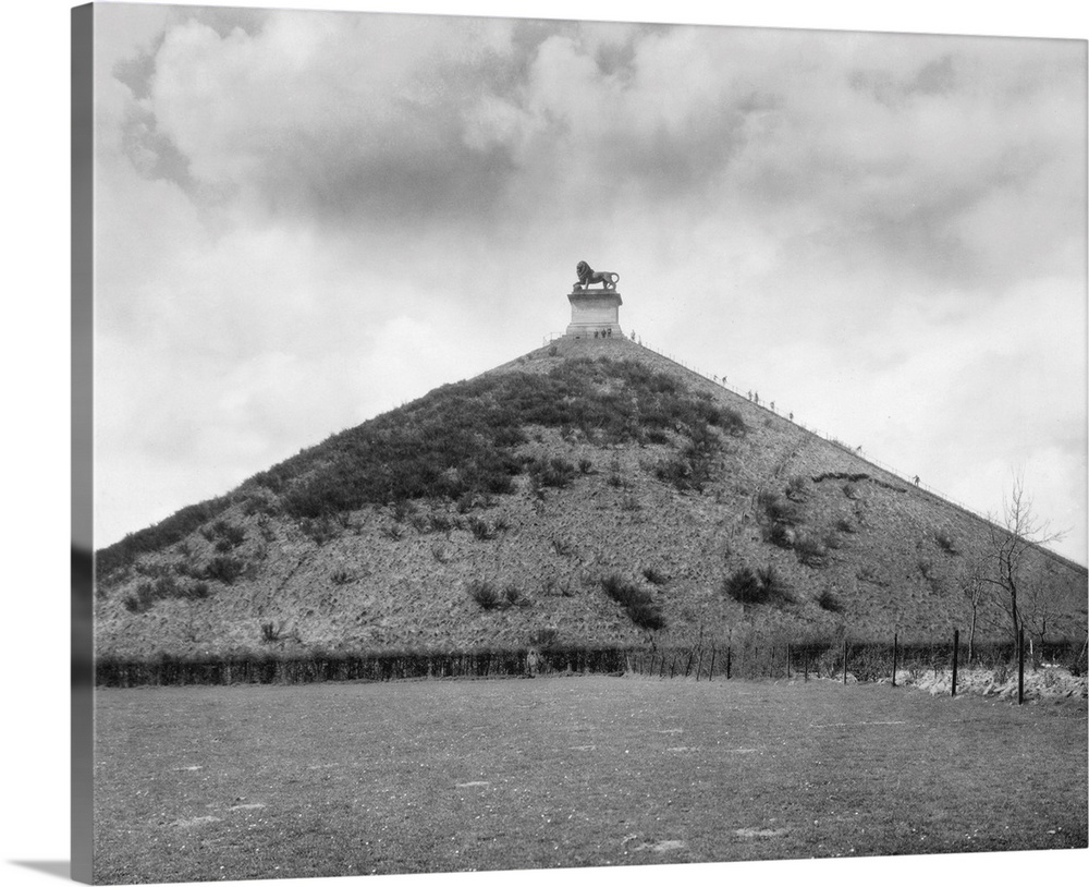 Waterloo Hill, erected at the place where the Prince of Orange was wounded. The Lion at the top is about 15 feet high and ...
