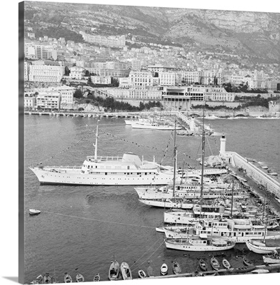 View of Yachts Alongside Shore