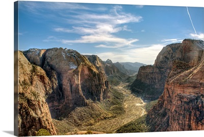 View of Zion Canyon from top of Angels Landing.