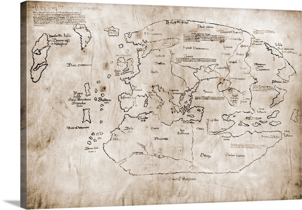 The Vinland Map, possibly the first map showing the New World, a 15th century 'mappa mundi' that some consider to be a fak...