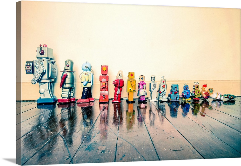 Vintage robot toys.