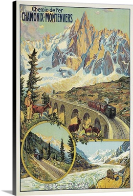 Vintage Travel Poster for Chamonix, France