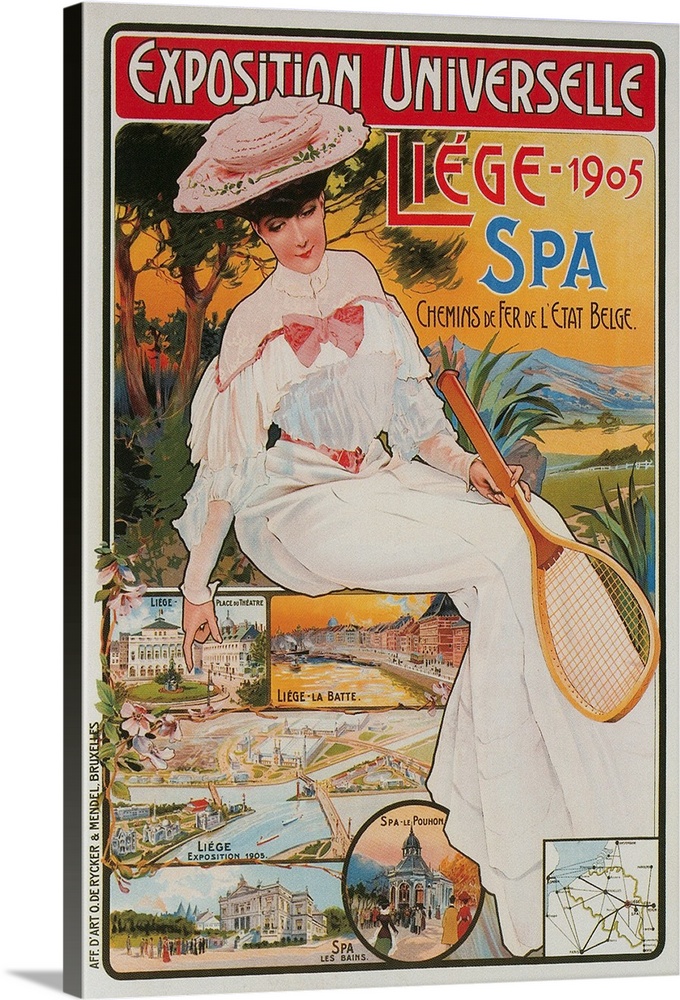 Vintage Travel Poster, Liege Exposition, Belgium