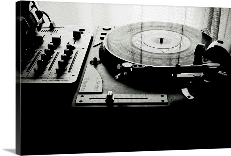 Vinyl record spinning on record player. Great Big Canvas