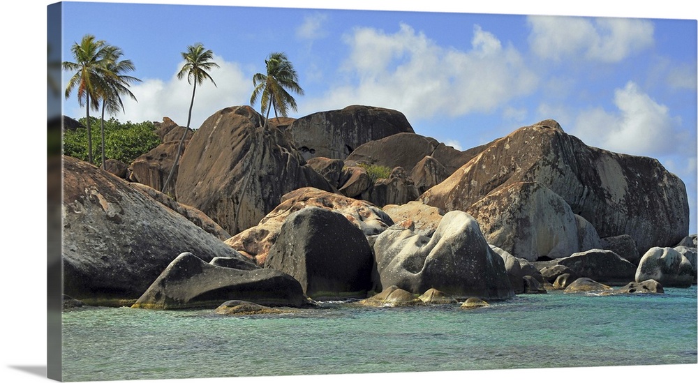 The rocky landscape and coastline of the island of Virgin Gorda in the Caribbean