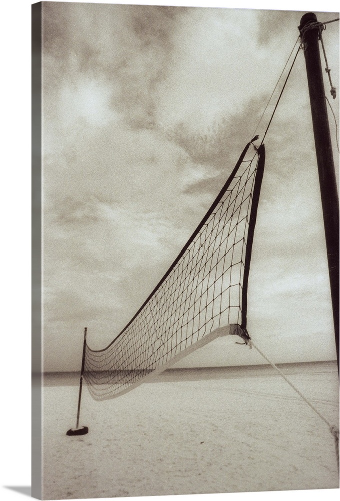 Volleyball net on the beach, Cancun, Mexico
