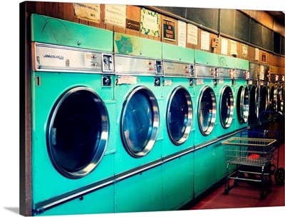 Washing machines in Laundromat.
