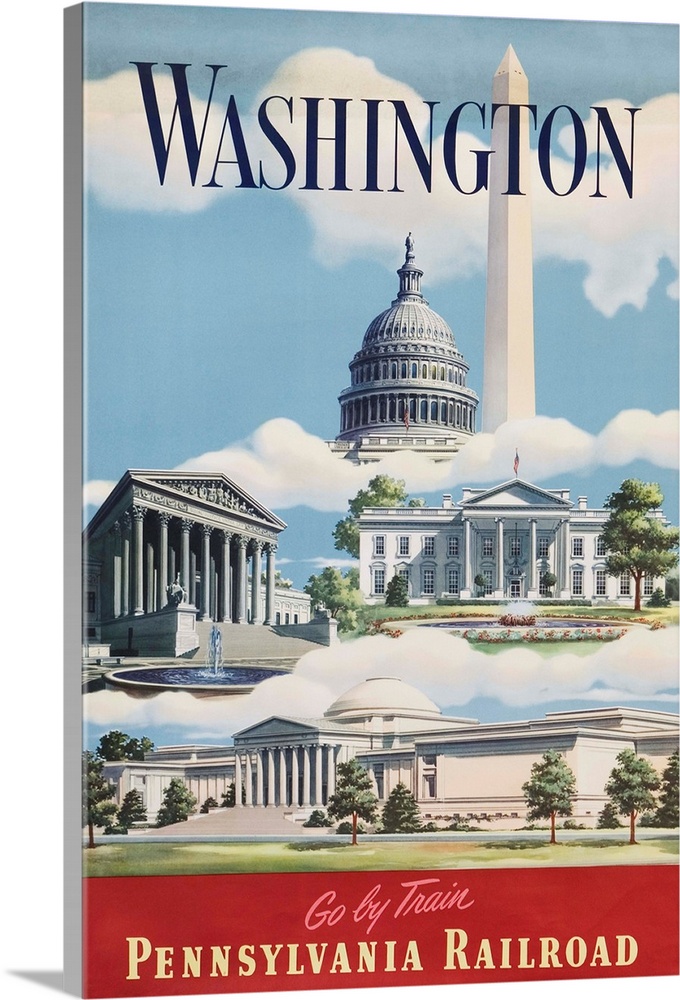 Washington, Go By Train Poster