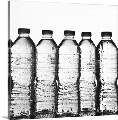 Water bottles in studio