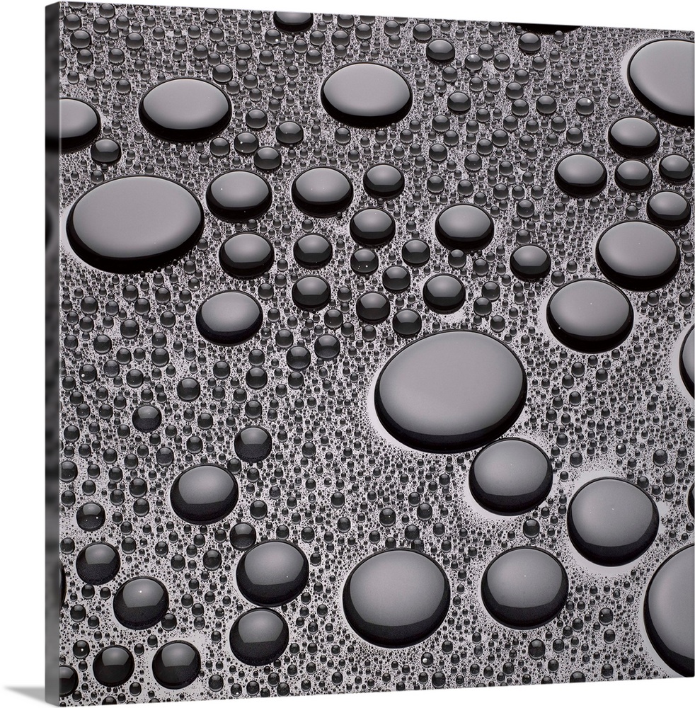 Water droplets on surface.