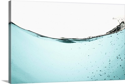 Water with bubbles on white background