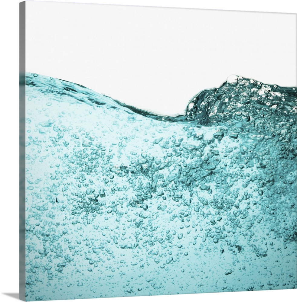 Water with bubbles on white background