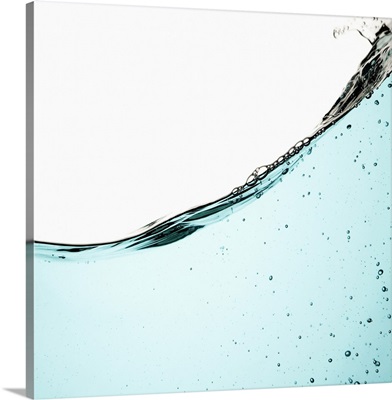 Water with bubbles on white background
