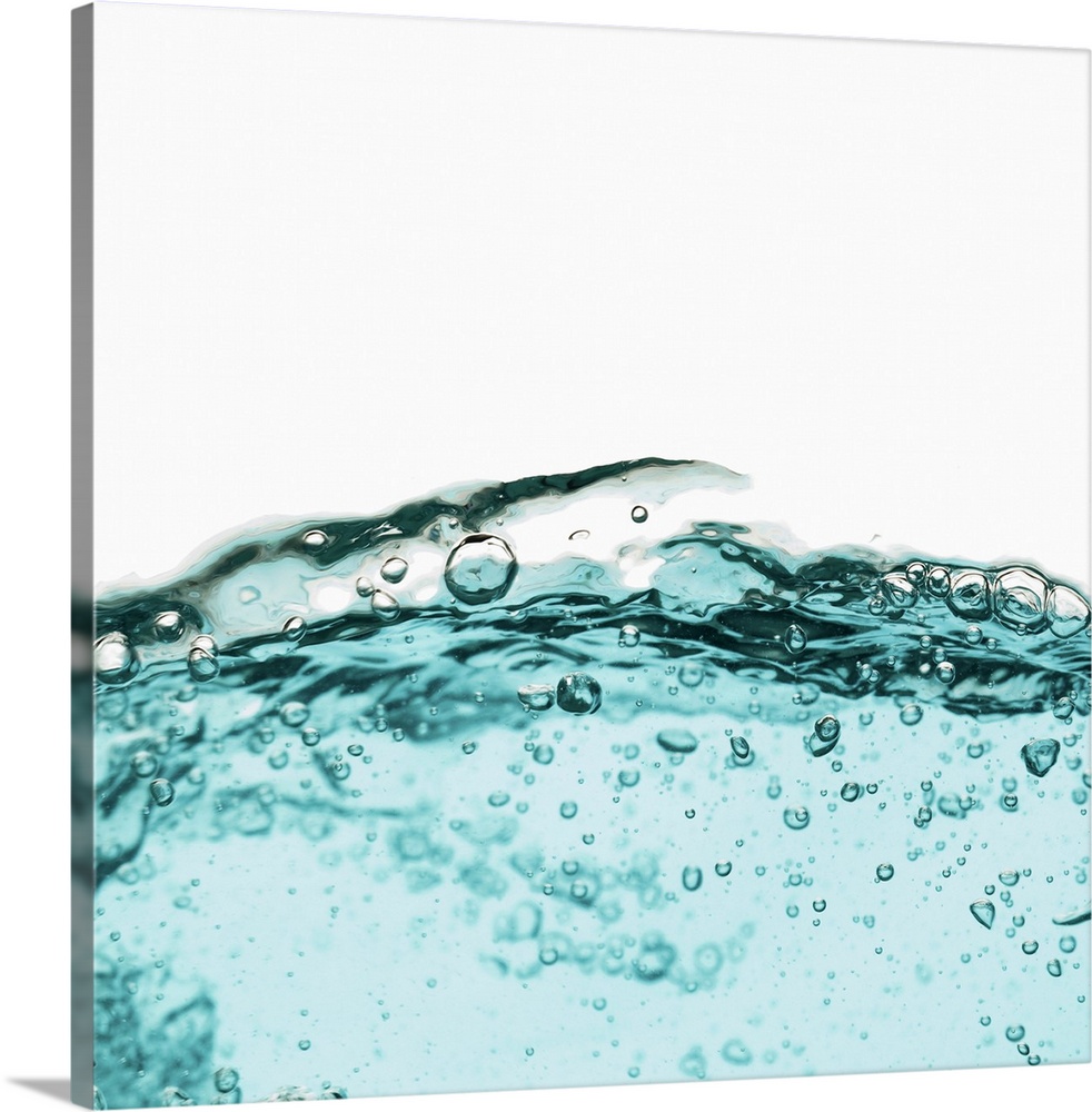 Water with bubbles on white background