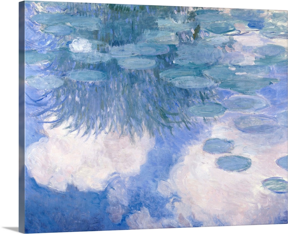 Waterlilies with effects of clouds. Painting by Claude Monet (1840-1926), oil on canvas (130x150 cm), c. 1914-1917. Musee ...