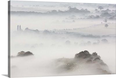 Wearyall Hill from Glastonbury Tor, Somerset, UK