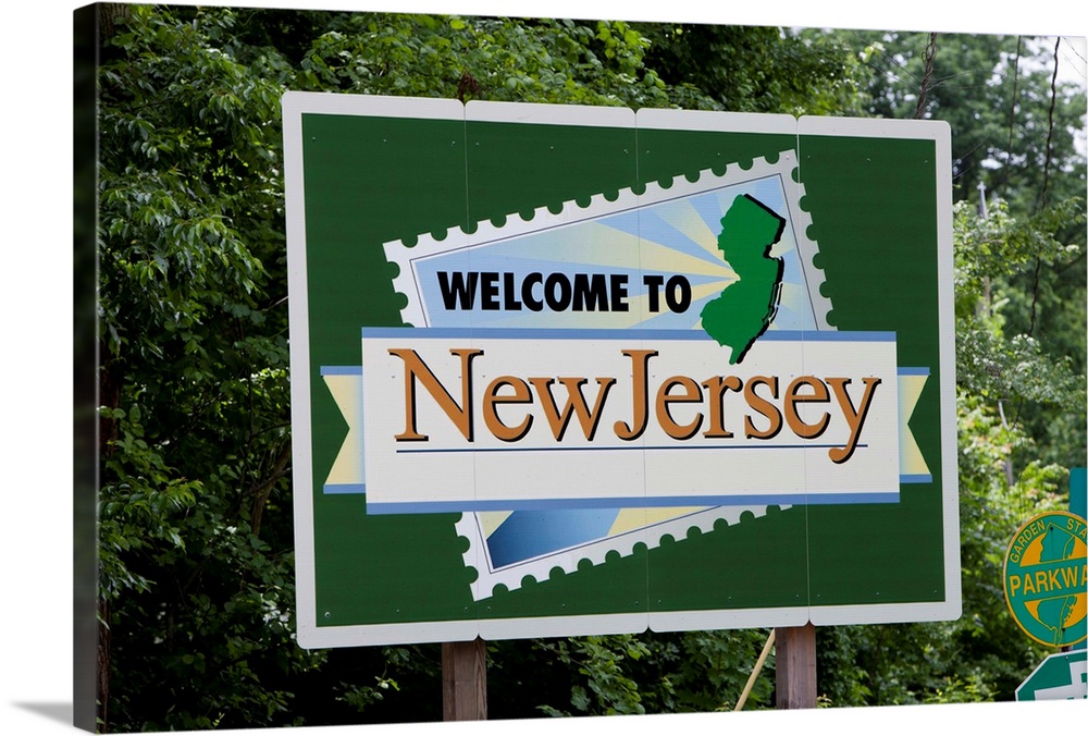 USA, New Jersey, Welcome to New Jersey highway sign