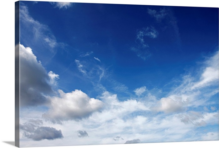 White Fluffy Clouds On Blue Sky Wall Art Canvas Prints Framed Prints Wall Peels Great Big Canvas