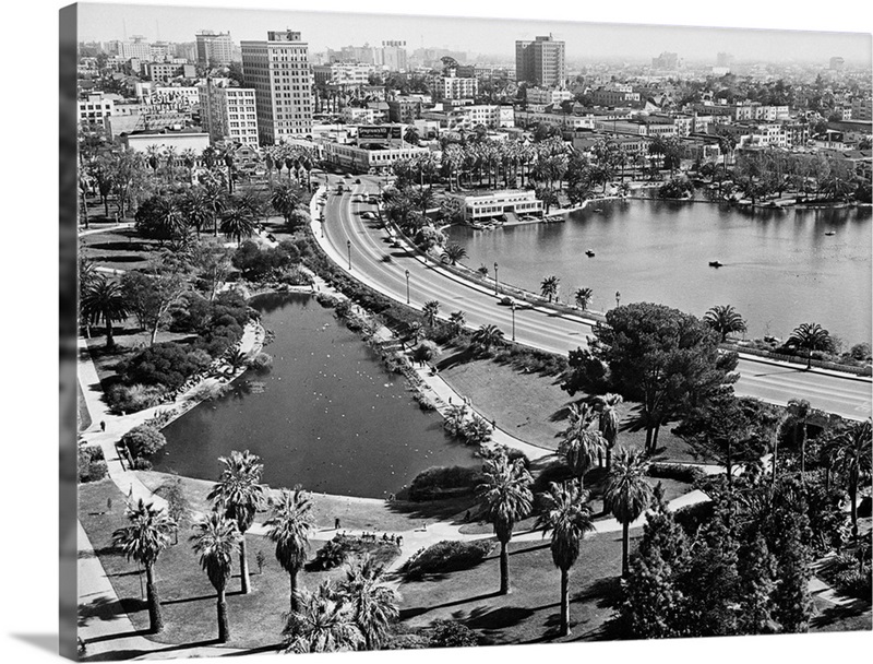 Wilshire Blvd At Macarthur Park Los Angeles 1953 Great Big Canvas