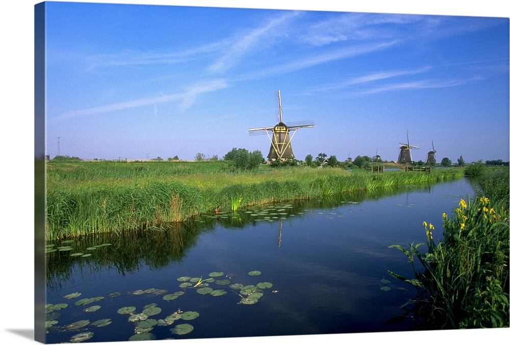 Windmills, Kinderdijk, Zuid, Holland