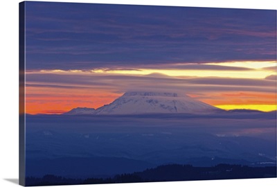 winter sunrise over mount hood