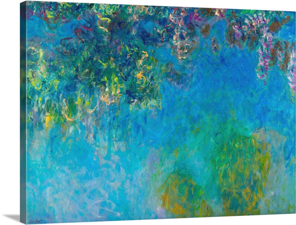 Claude Monet, Wisteria, c. 1925, oil on canvas, 153.6 x 203.5 cm (60.5 x 80.1 in), Gemeentemuseum Den Haag, The Hague, Net...